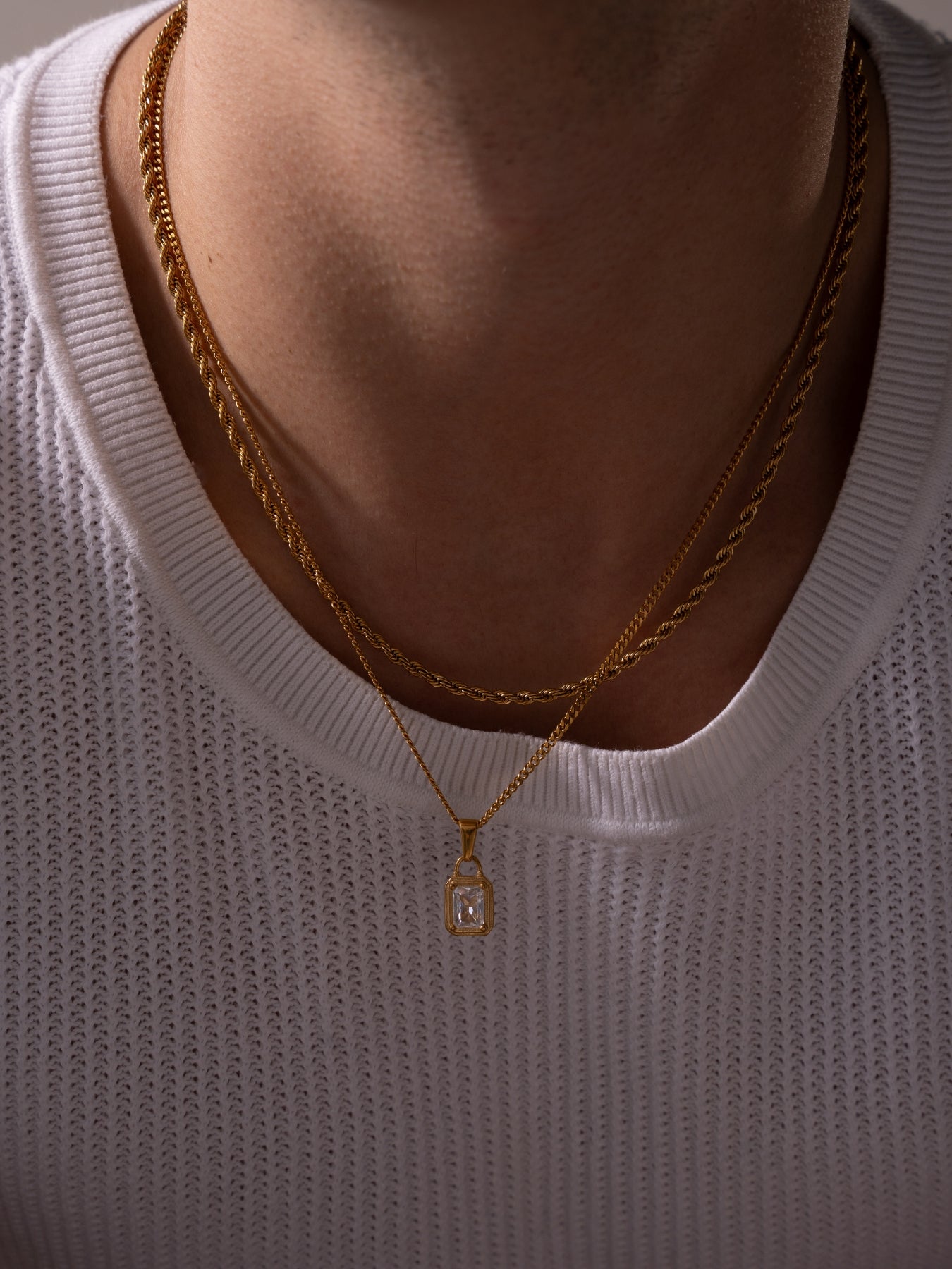 WHITE GEMSTONE CHAIN | 18K Gold