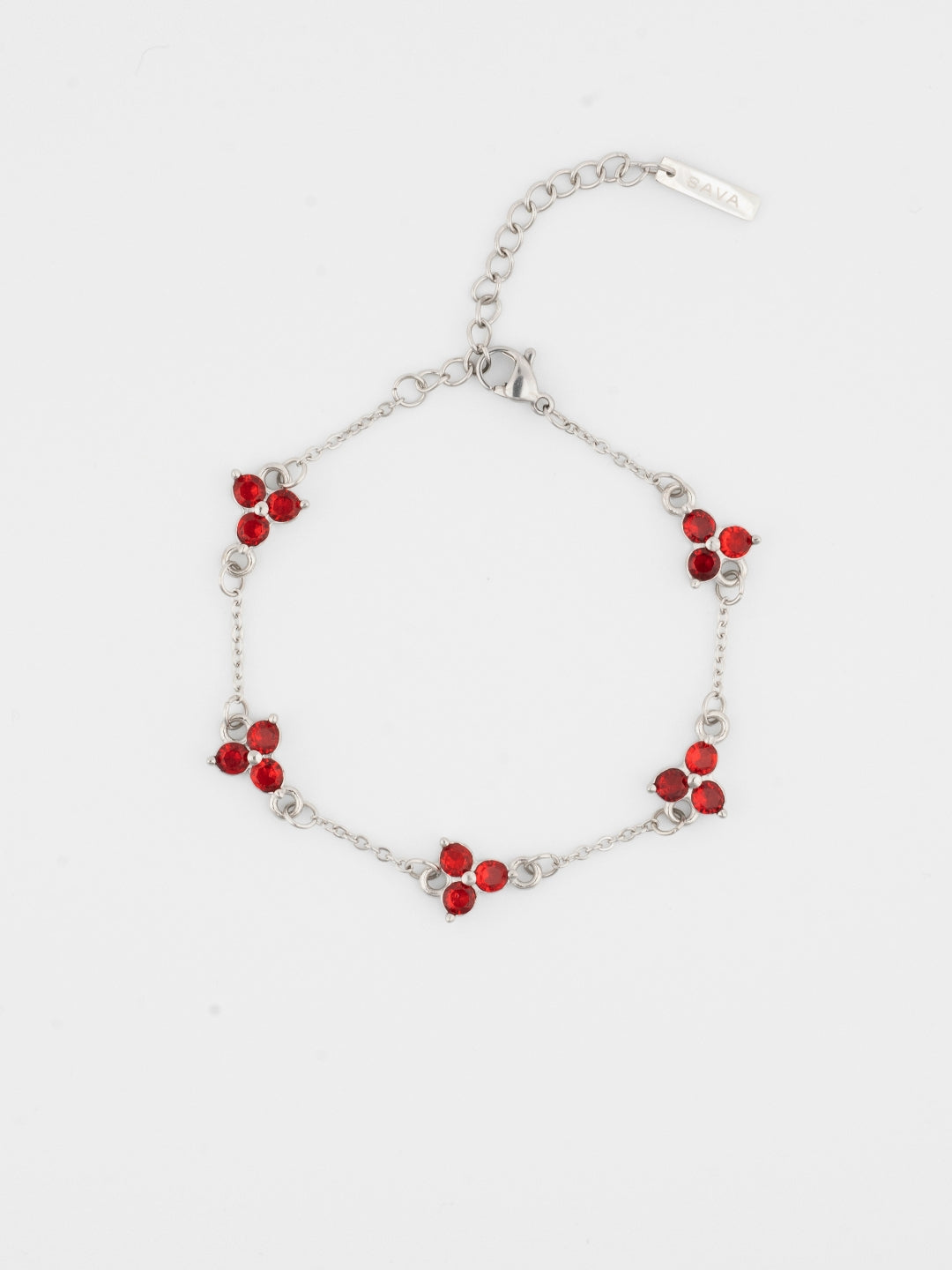 RED CLOVER BRACELET | Silver