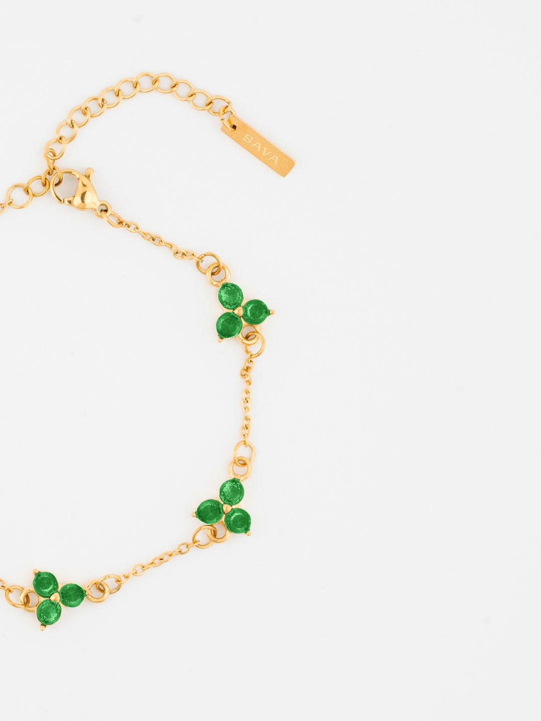 GREEN CLOVER BRACELET | 18K Gold