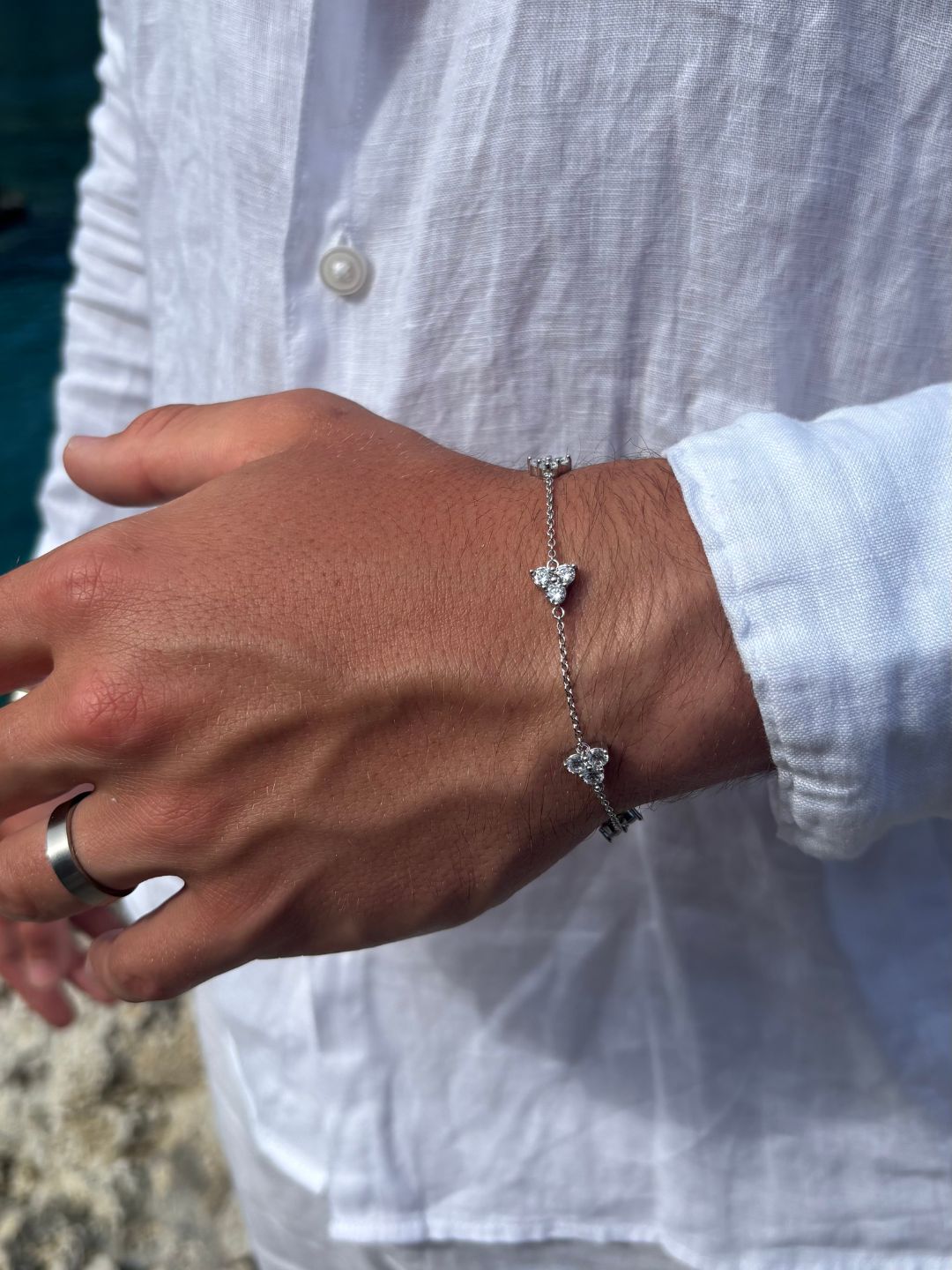 WHITE CLOVER BRACELET | Silver