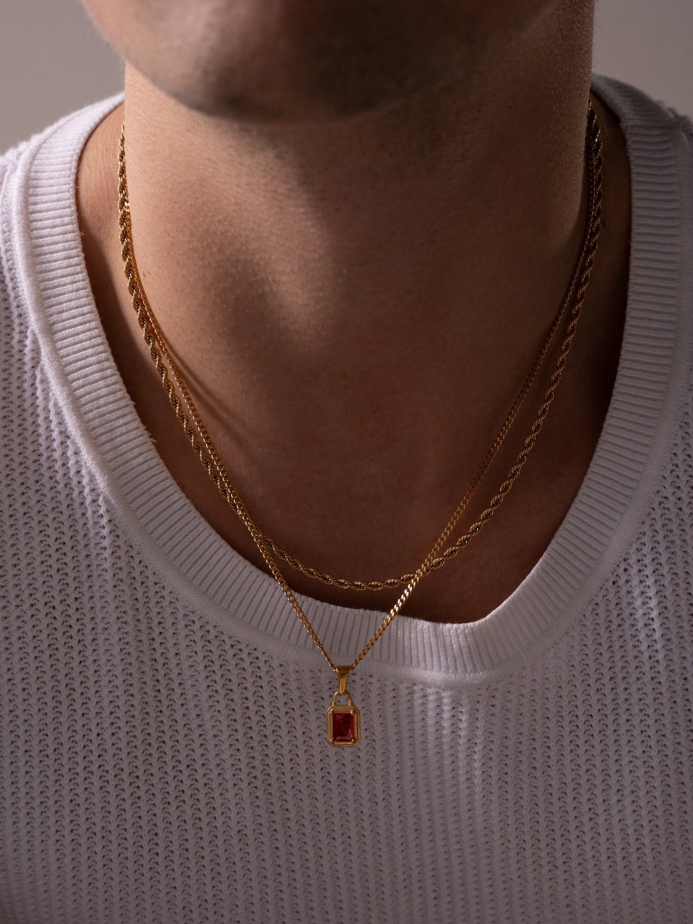 RED GEMSTONE CHAIN | 18K Gold