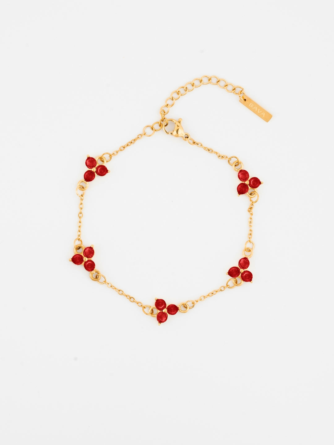 RED CLOVER BRACELET | 18K Gold