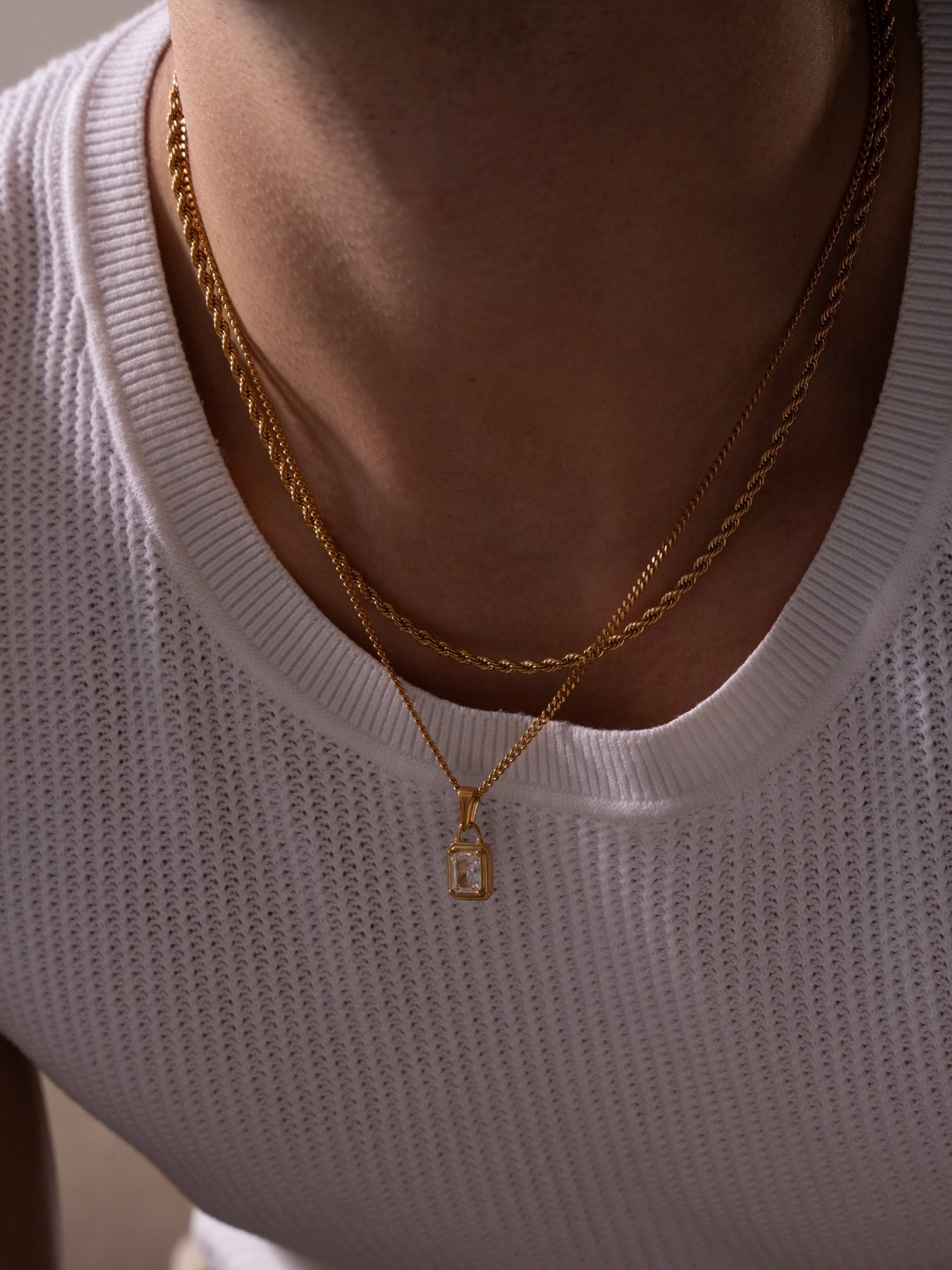 WHITE GEMSTONE CHAIN | 18K Gold