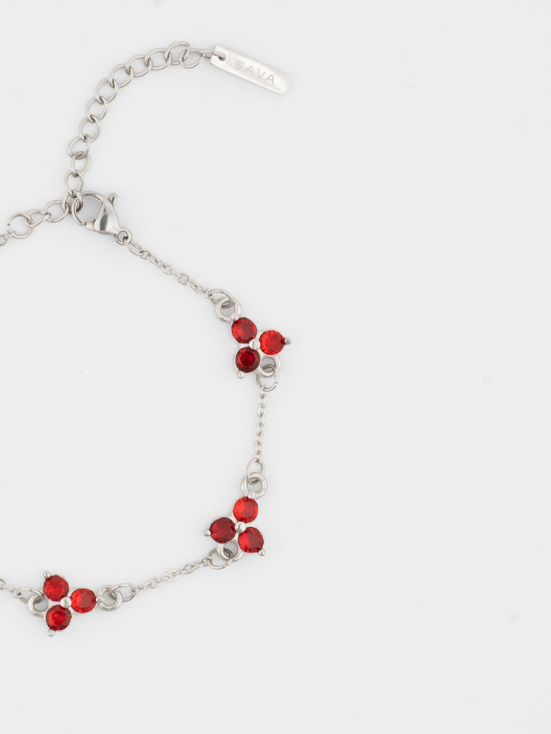 RED CLOVER BRACELET | Silver