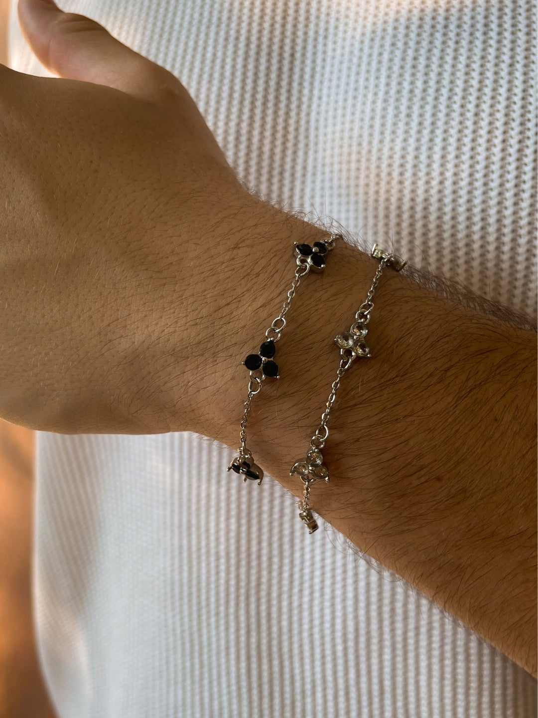 MIDNIGHT CLOVER BRACELET | Silver