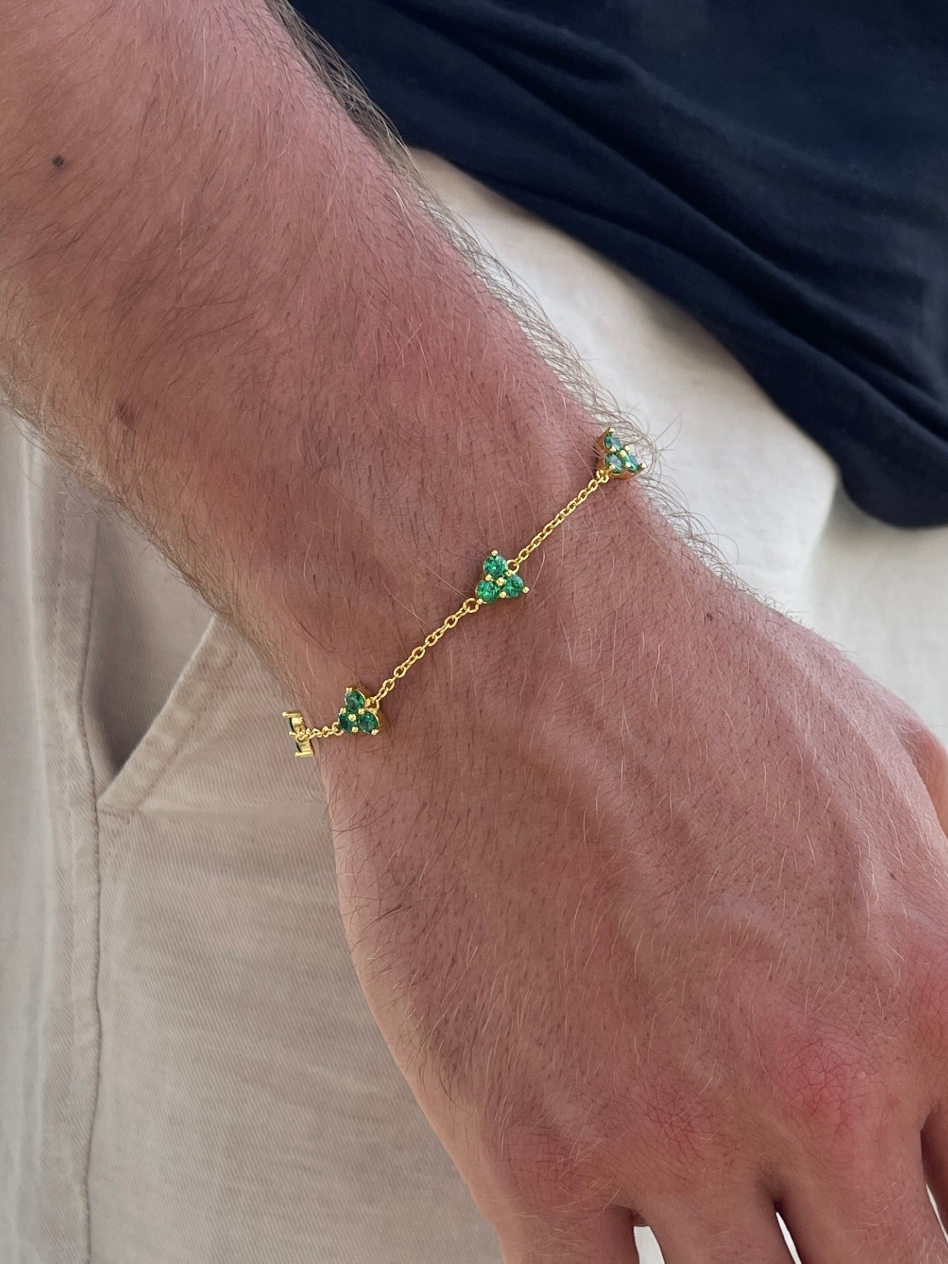 GREEN CLOVER BRACELET | 18K Gold